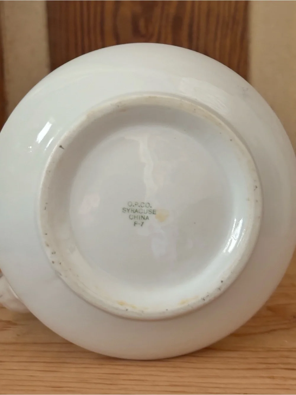 White Ceramic Creamer Pitcher-Hotel Rhodema-Syracuse China-6” tall